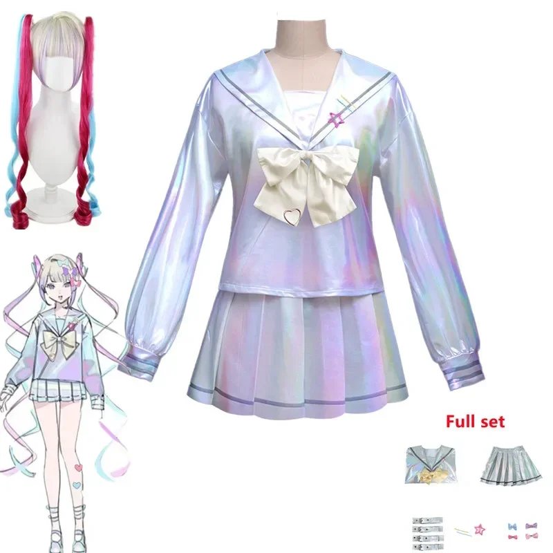 SN55Game NEEDY GIRL OVERDOSE KAngel Cosplay Costume Lolita Girls Sailor Suit Uniform Dress Halloween Carnival Anime School $5Q@1