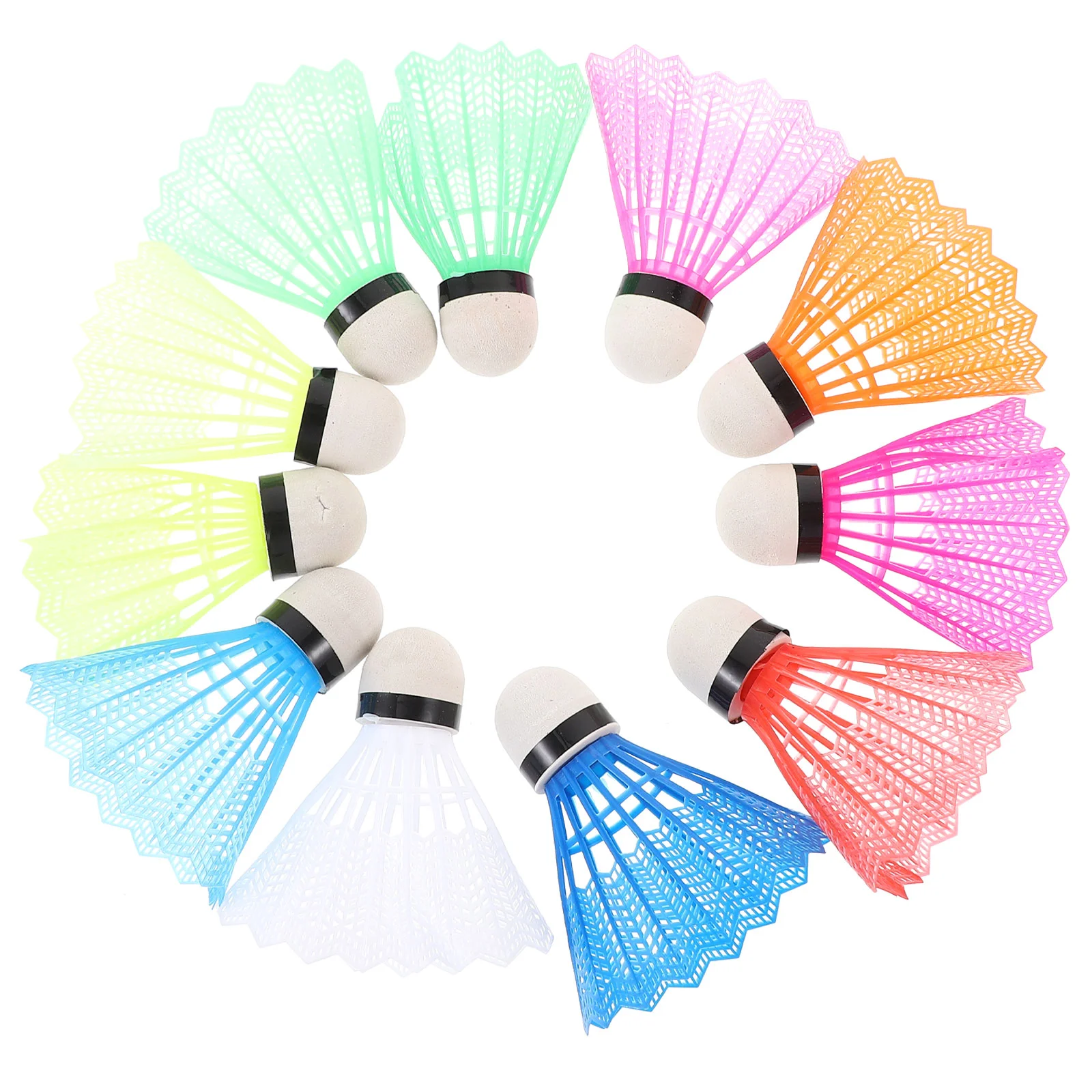 20 Pcs Plastic Badminton Shuttlecocks for Training Kids Colored Toy Beginner Fitness Exercise Family Play