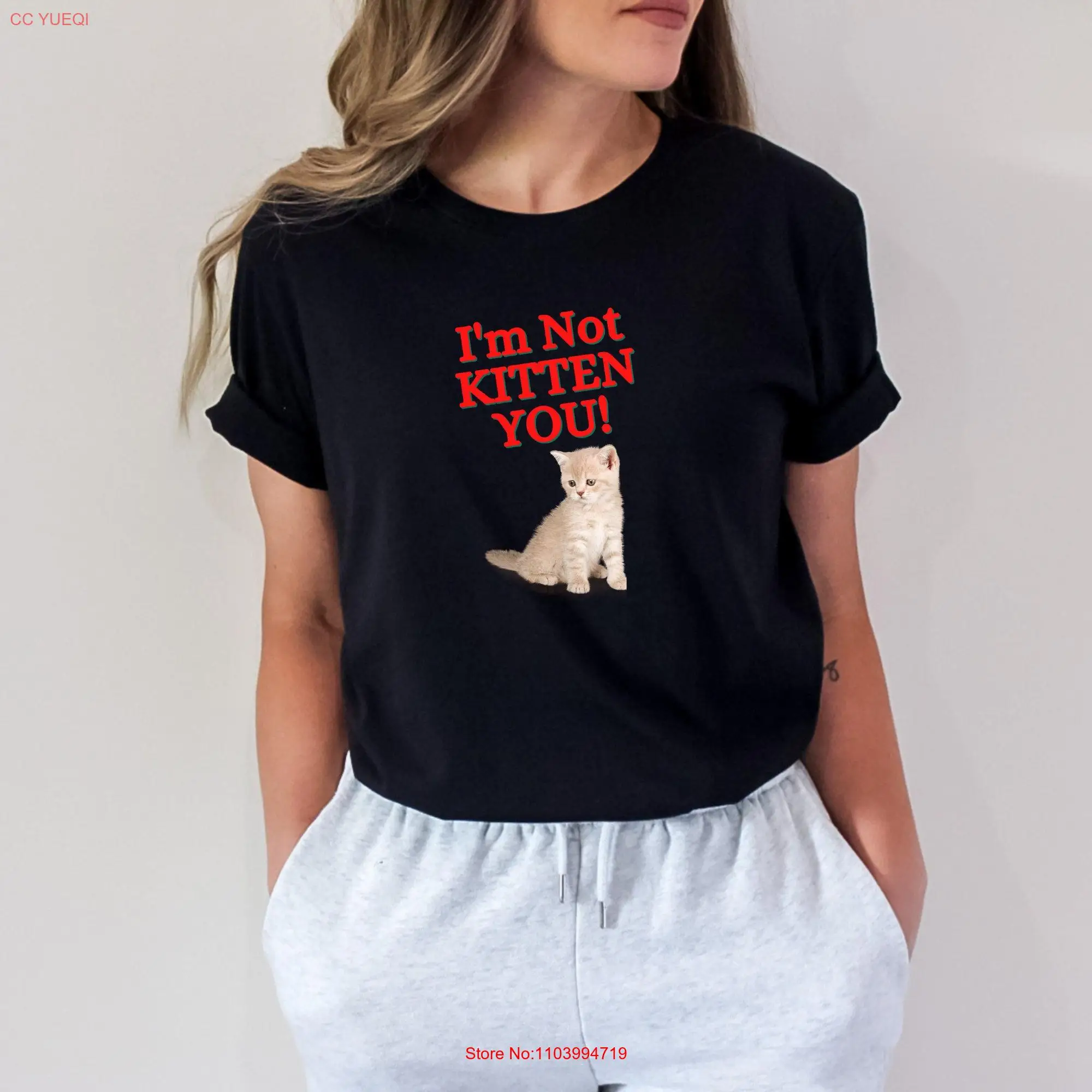

Cat Lover's Cute T Shirt Funny Feline Little Kitten Owner's Mama Sweet long or short sleeves