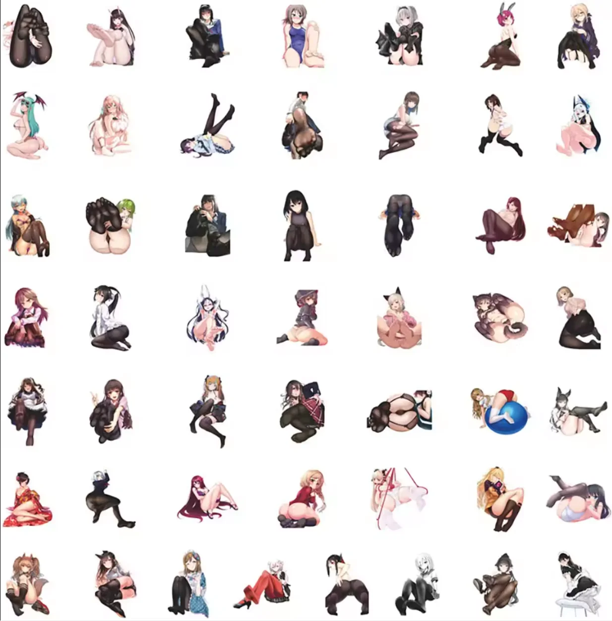 50/100 قطعة أنيمي مثير فتاة القدم ملصقات الديكور حقيبة سكرابوكينغ الهاتف المحمول الغيتار Kawaii ملصق الكرتون لعبة طفل