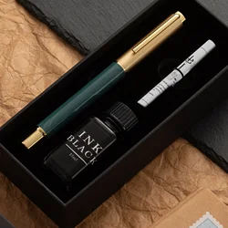 Exquisite Resin Fountain Pen Set, Medium Nib, Includes 15ml Ink, Gift Box, Note Taking, Calligraphy, Smooth Writing Fountain Pen