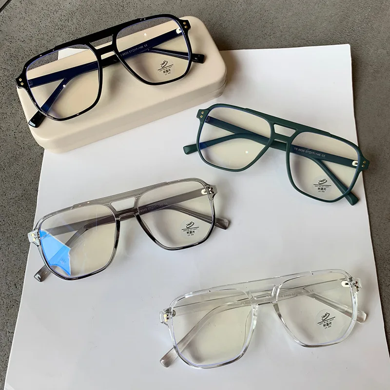 Mode Anti-Blaulicht Brille Männer Frauen transparente Computer Brille Rahmen Retro Brille Rahmen flache Brille quadratische Brille