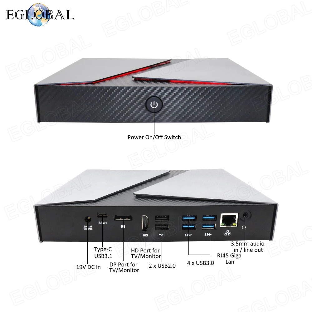 EGLOBAL Mini komputer dla graczy Intel i9 10880H/9880H 8 rdzeni z systemem graficznym Nvidia GTX1650 4G Windows 11 komputer do gier