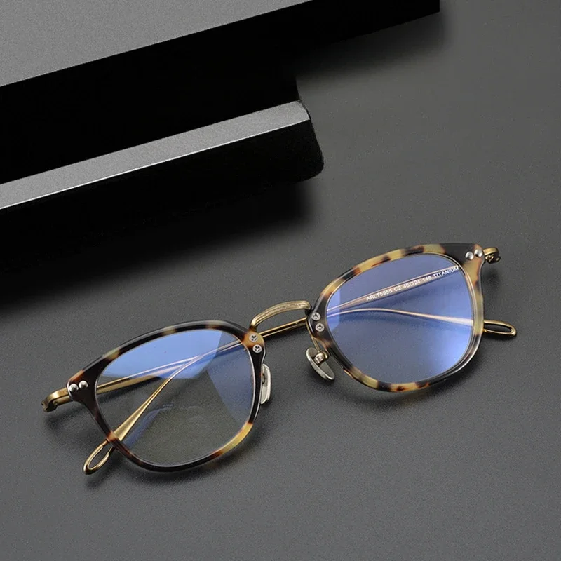 

Top Grade Japanese Handmade Classic Square Men Frame Titanium for Retro Glasses Anti-blue Light Acetate Spectacle Frames Women