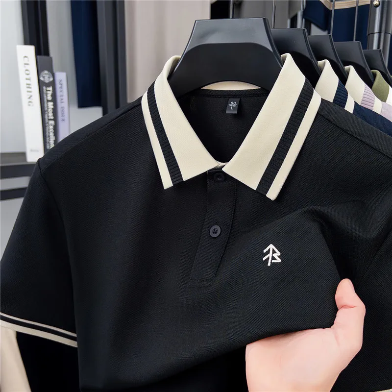 

Collar High-end Men's 2026 Summer Polo Shirt Short Sleeved Cool Business Casual T-shirt Comfortable and Versatile