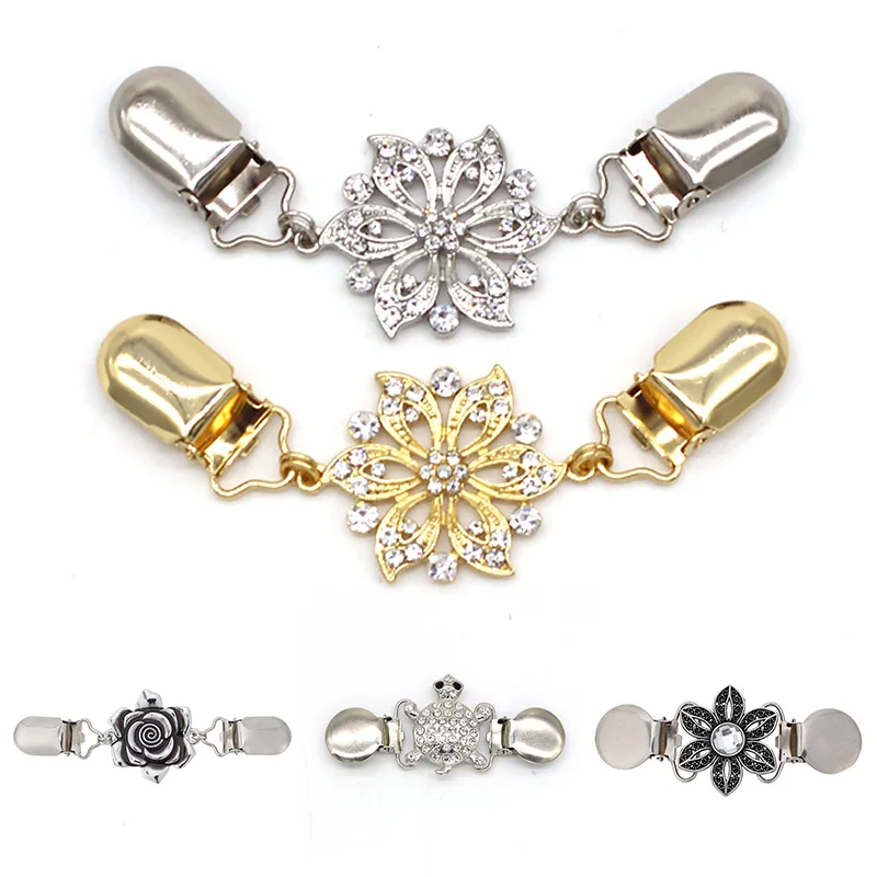 

Новая винтажная металлическая брошь-зажим для свитера/кардигана, серебристого цвета, с застежкой-уточкой, модный декор для одежды, для платьев и рубашек, DIY