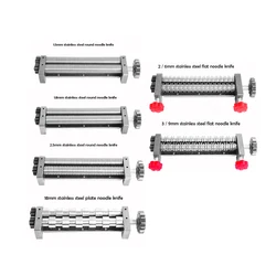 Repuestos de máquina de prensado de fideos eléctricos, accesorios de rodillo de corte de Pasta, cortador de acero inoxidable, cuchillo plano, cuchillo redondo FKM