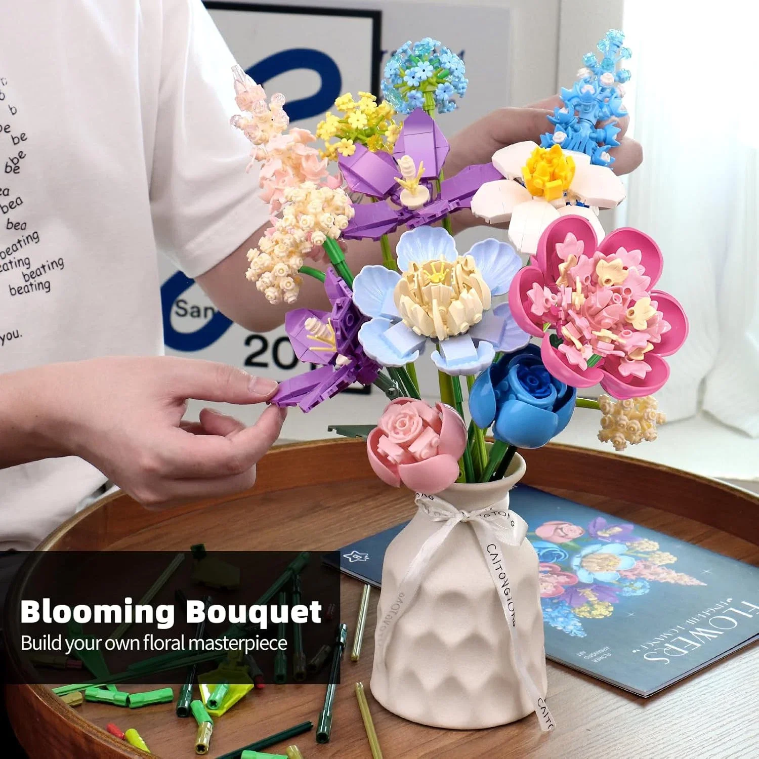 

Flower Building Set For Adults Flower Decoration Kit Romantic Bouquet Botanical Collection For DIY Home Ornament Lover's Gift