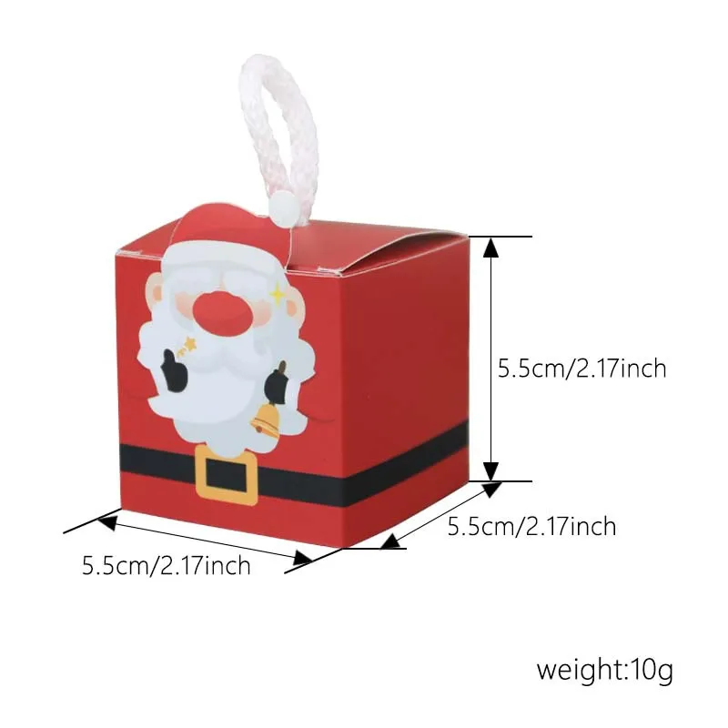 10 Stuks Kerst Snoepdoos Cartoon Patroon Vrolijk Kerstfeest Geschenkverpakking Chocolade Doos Navidad 2024 Nieuwjaarsfeest Kids Cadeaus