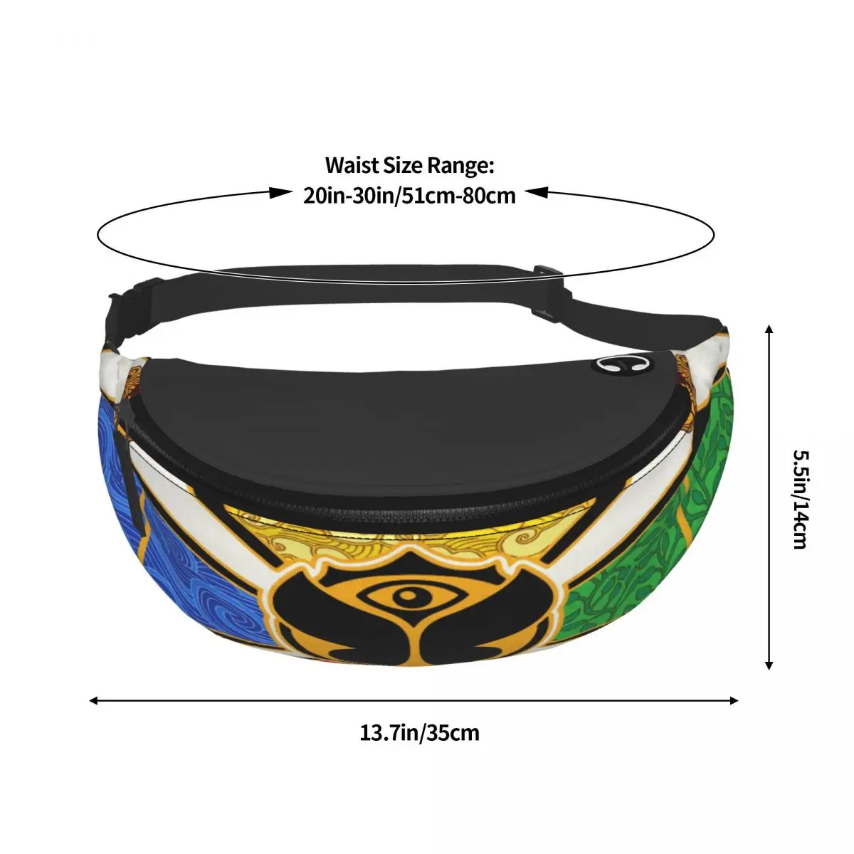 Custom Tomorrowland Flag Fanny Pack Mannen Vrouwen Cool Crossbody Heuptas Voor Reizen Fietsen Telefoon Geld Zakje