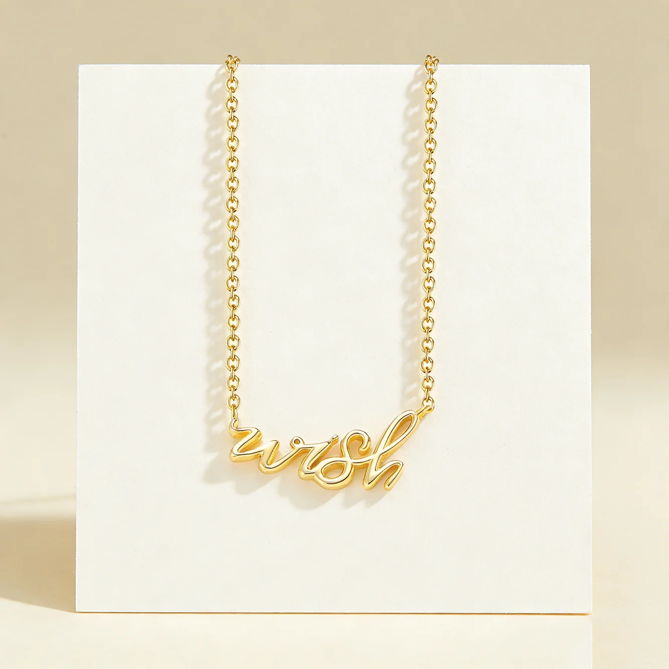 

FULSUN Script Wish Letter Pendant Necklace 925 Sterling Silver 14K Gold/Rhodium Plated Women's Inspirational Jewelry