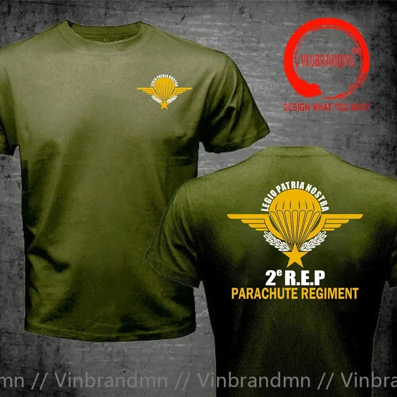 French Army Kyle 2e REP Parachute Regiment Legion Patria Nostra T Shirt Men France Military T-Shirt 100% Cotton Cotton Man Shirt