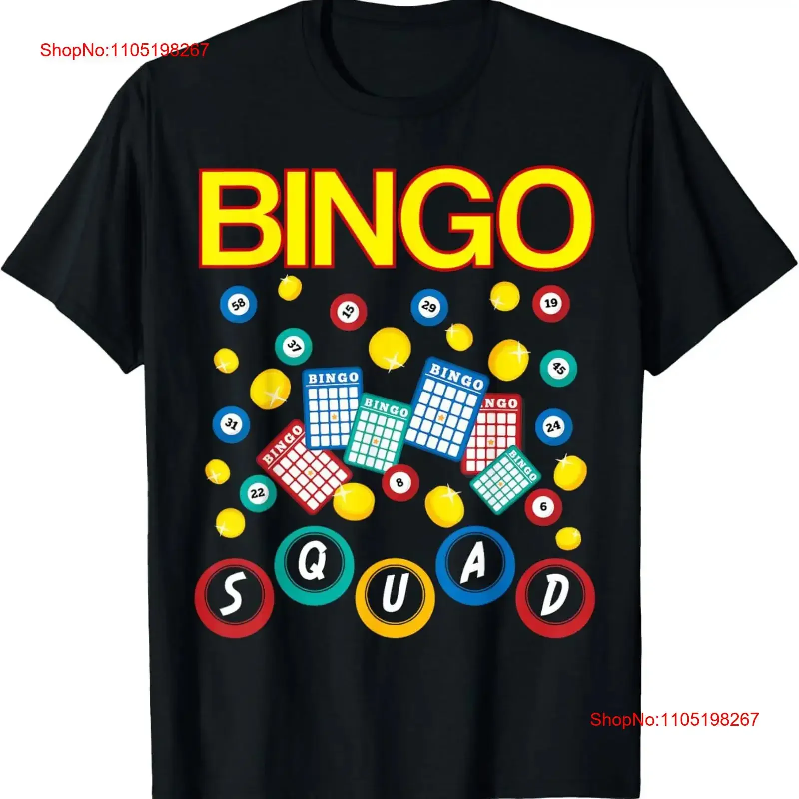 

Bingo Squad Game Gamer Team T Shirt vintage Washed designer clothes Stylish Versatile Unisex homme Stretched