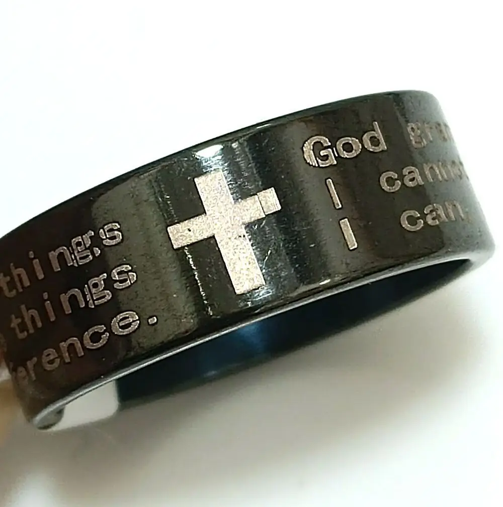 6 teile/los Serenity Gebet Edelstahl Jesus Ring Religiöse Band Schmuck – Detail 6
