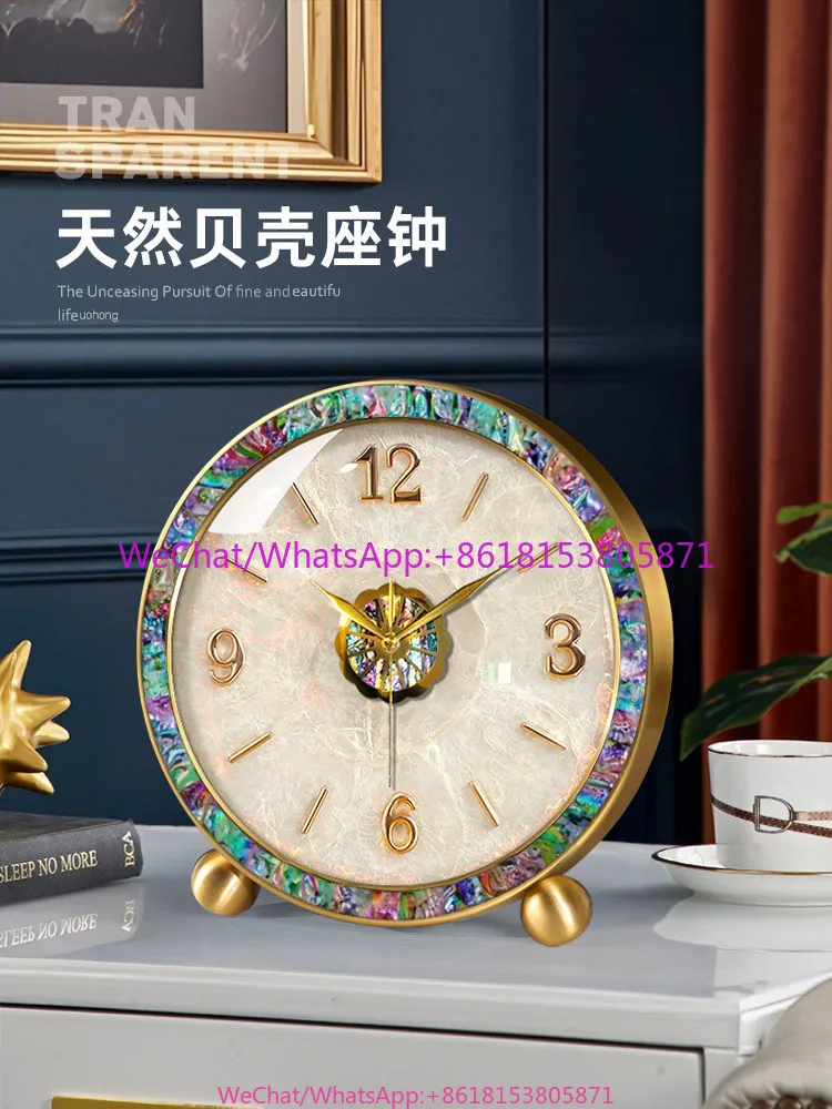 Desktop clock Time clock European sitting creative pendulum clock Living room desktop display home