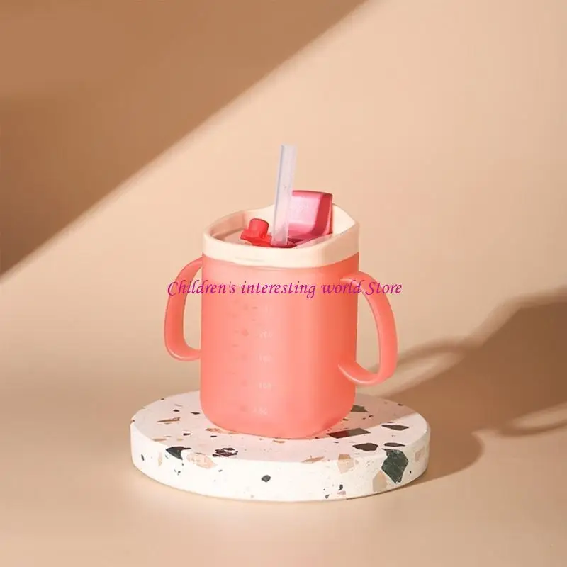 밀짚 & 씰 뚜껑 실용적인 어린이 우유 마시는 친절한 어린이 밀크 컵 425f