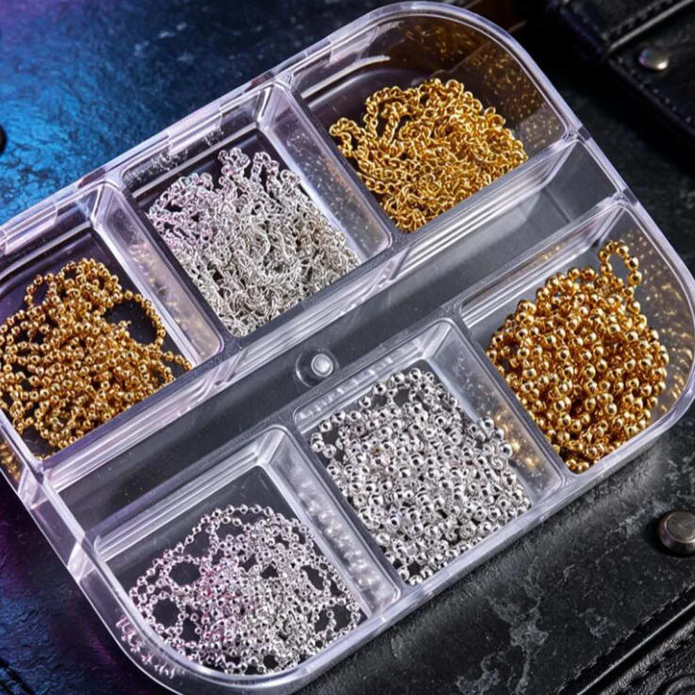 12er-Set 3D Gold Silber Dunkelgrau Roségold Nagelketten Gothic Punk Metallketten Nagelkunst-Charms Legierungsketten Maniküre Nageldekorationen