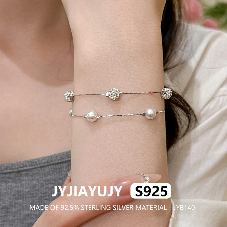 

JYJIAYUJY 100% цельный оригинальный браслет из стерлингового серебра S925, расшитый бисером в наличии, модные ювелирные изделия с ракушкой и жемчугом, подарок, повседневная одежда JYB140