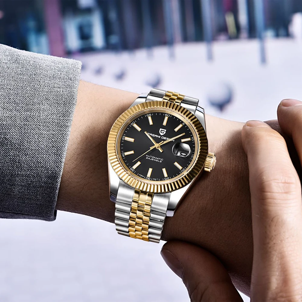 Reloj Mecánico para Hombre PAGANI DESIGN, Reloj Automático de Lujo de Primera Marca, Acero Inoxidable, Resistente al Agua 100m, Reloj para Hombre
