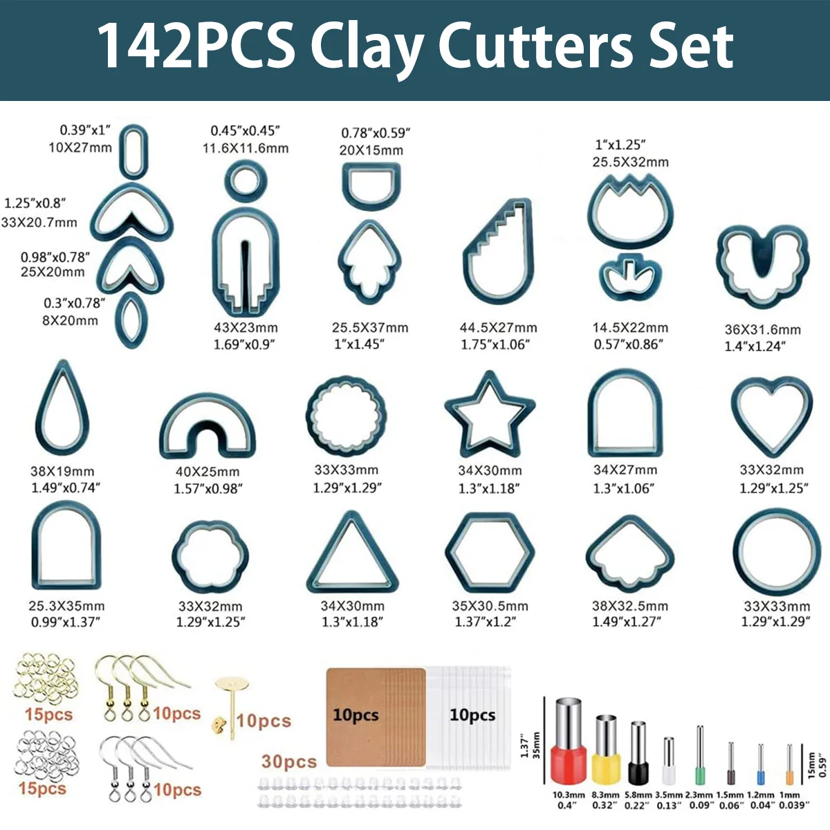 24/142/193 Pcs Polymer Clay Cutters Set Plastic Clay Earring Cutter Stainless DIY Jewelry Mold Earring Making Accessories