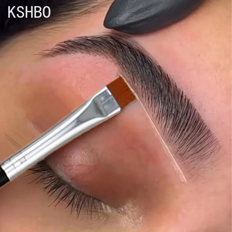 KSHBO Flat Eyebrow Brush Ultrathin Eyebrows Makeup Brushes Eyeliner Thin Eye Liner Brow Contour Concealer Beauty Brush Tools