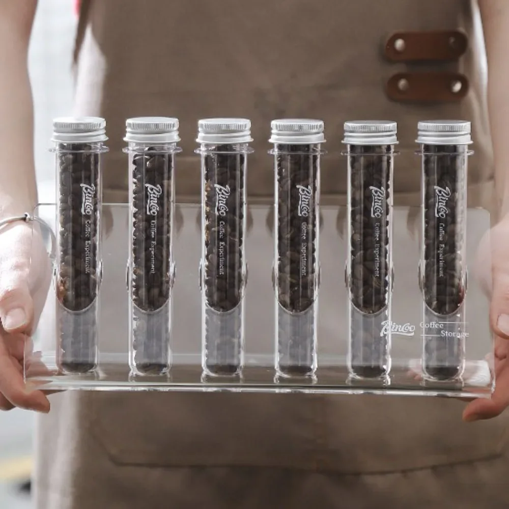 Coffee Bean Storage Dispaly Rack Acrylic Transparent Coffee Bean Storage Tubes Coffee Bean Single Dose Container Coffeeware
