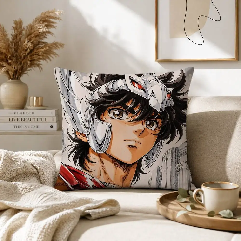 Cool S-Saint S-Seiya-es Anime  Pillow Case for Sofa Living Room Home office Decor Protective Cover