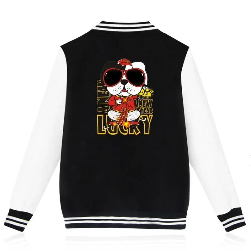 Luckyfrifaif fashion lucky dog funny baseball jacket men women sweatshirts coat casual long sleeve Harajuku hoodies jackets tops