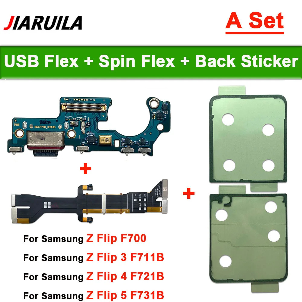 Mainboard Flex Cable + Back Sticker For Samsung Z Flip 3 4 5 6 7 5G F700F F707B F711 F721 F761B Main Display Spin Axis Cable