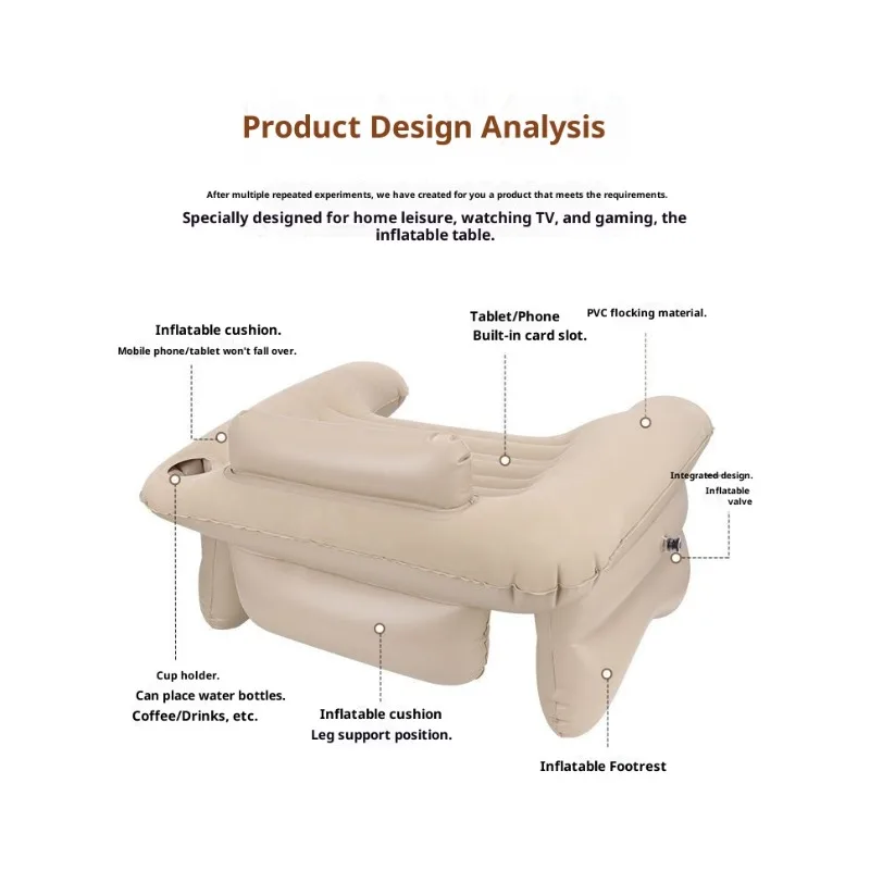 Foldable Bed Desk Aerated Portable Laptop Table Pneumatized Car Travel Study Lightweight Adjustable Multi Angle Notebook Stand