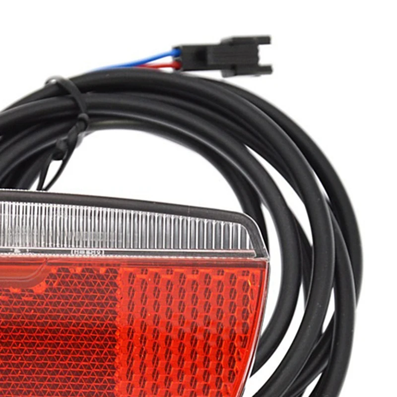 1PCS Ebike Tail Light Electric Bike Tail Light Input 6V-48V LED Light With Bicycle Reflector Plastic+Metal image 5