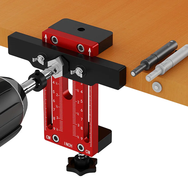 Cabinet Door Mounting Jig, with Support Arm&Clamp, Aluminum Alloy Body Tool for Installing Cabinets with Face Frame or Frameless