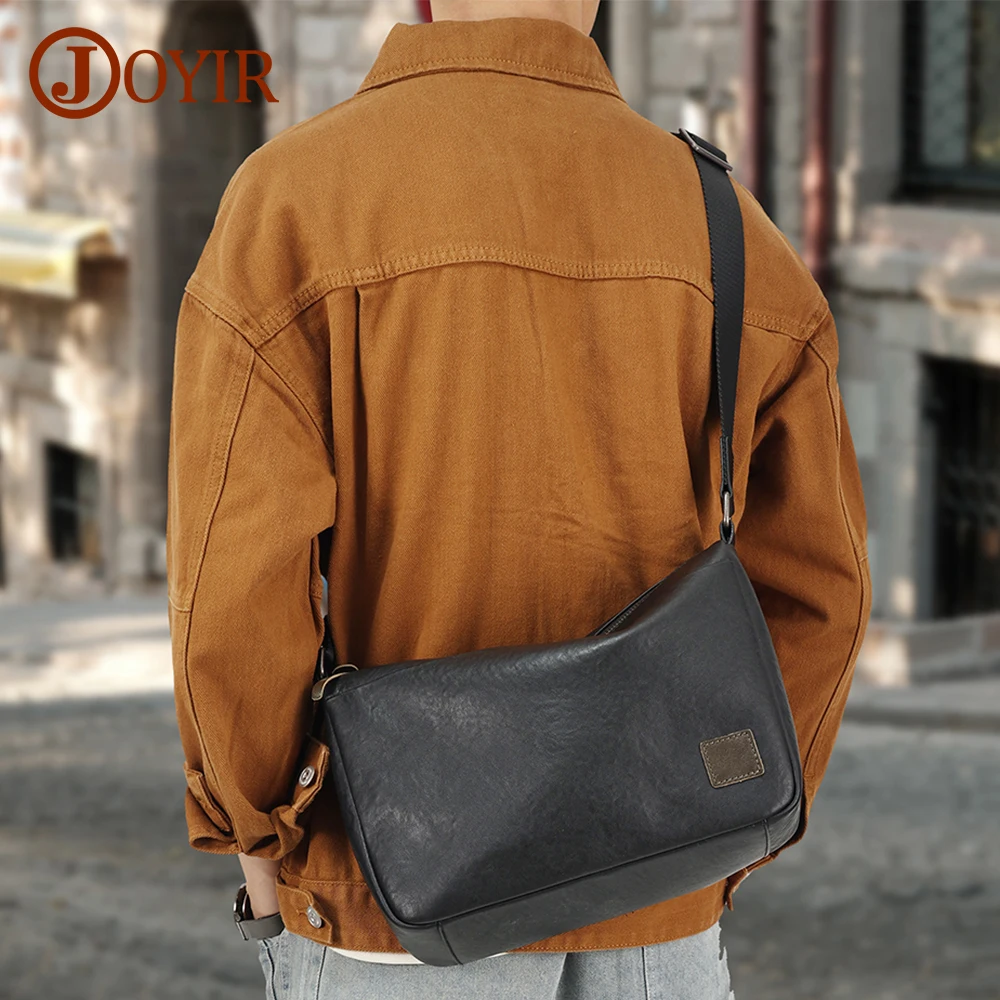 JOYIR Genuine Leather Men\'s Casual Crossbody Bag Trendy Shoulder Bag for Male Large Capacity Messenger Sling Bags Satchel Bags