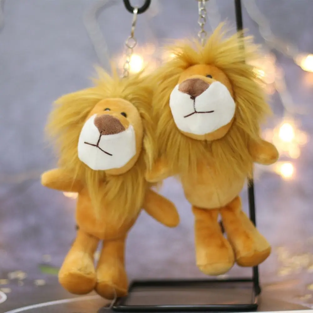 Bag Charm Cute Key Ring Jewelry Car Keyring Key Chain Plush Keychain Plush Doll Keychain Little Lion Doll