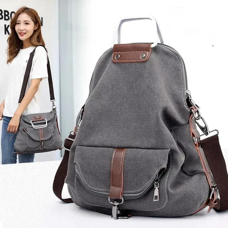 Women Handbags Female Canvas Bags Tote Multifunction Women Backpack Travel Bags Multifunction Women Backpack Travel Bags