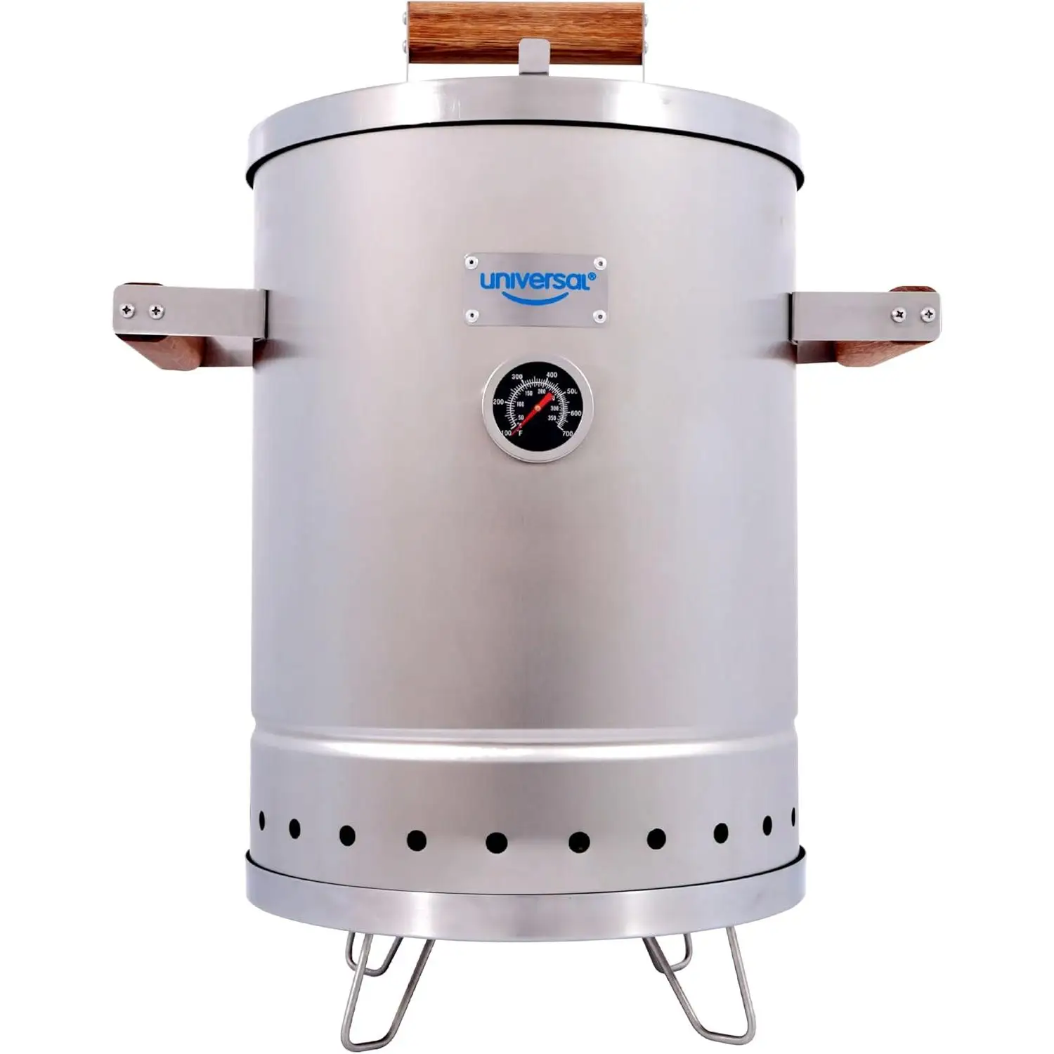 Barril Ahumador con Termómetro de 6lb Acero Inoxidable Universal 54.3 x 42.4 x 30 cm