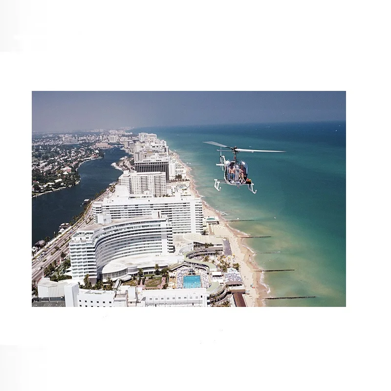 Slim Aarons 'Aerial Miami Beach', Print Art Canvas Poster, Living Room, Home Wall Decor Picture