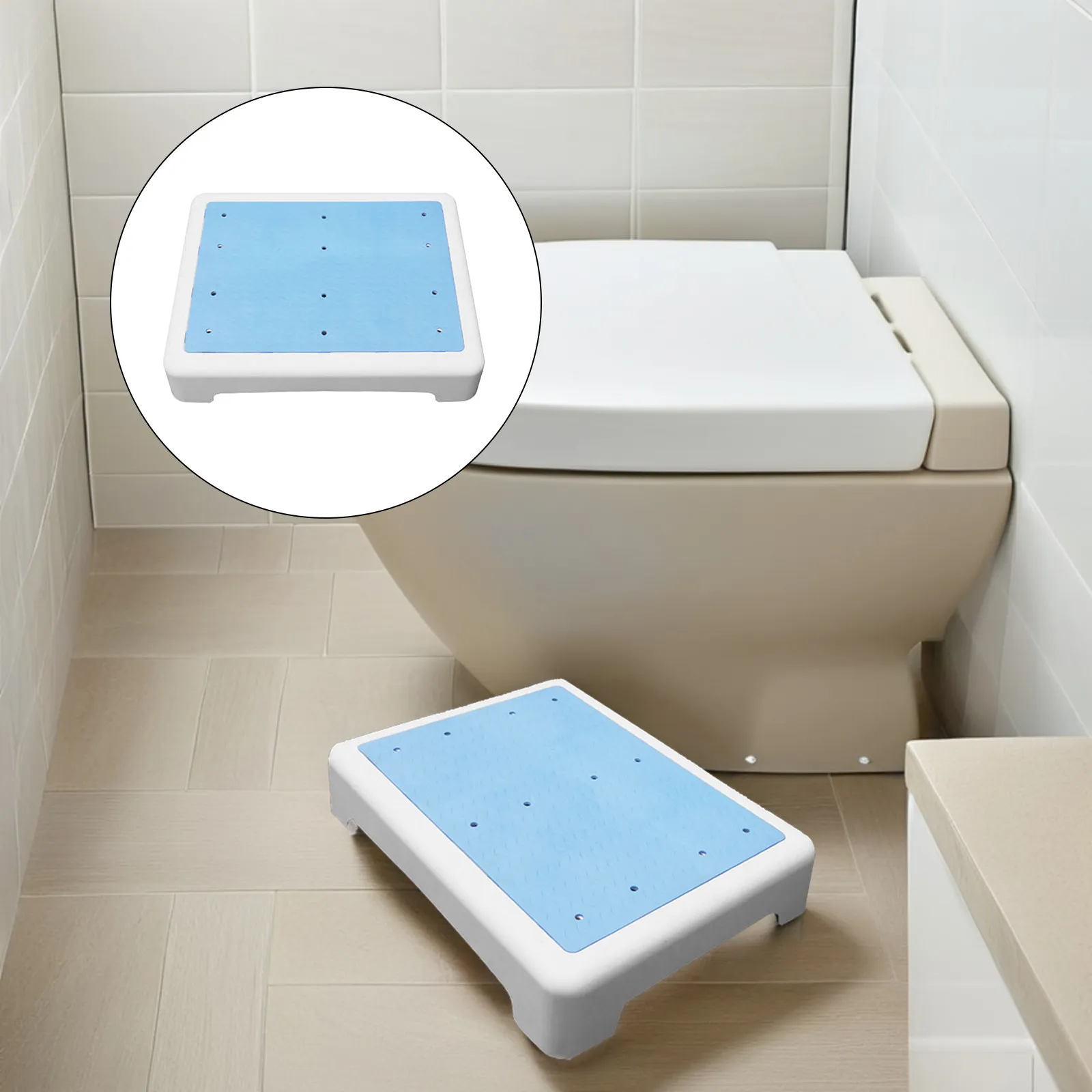 

Anti-Slip Short Step Stool for Bathtub Shower Toilet Non-Slip Bath Mat Footstool Safe Stable Support Minimalist Design Tpr PP