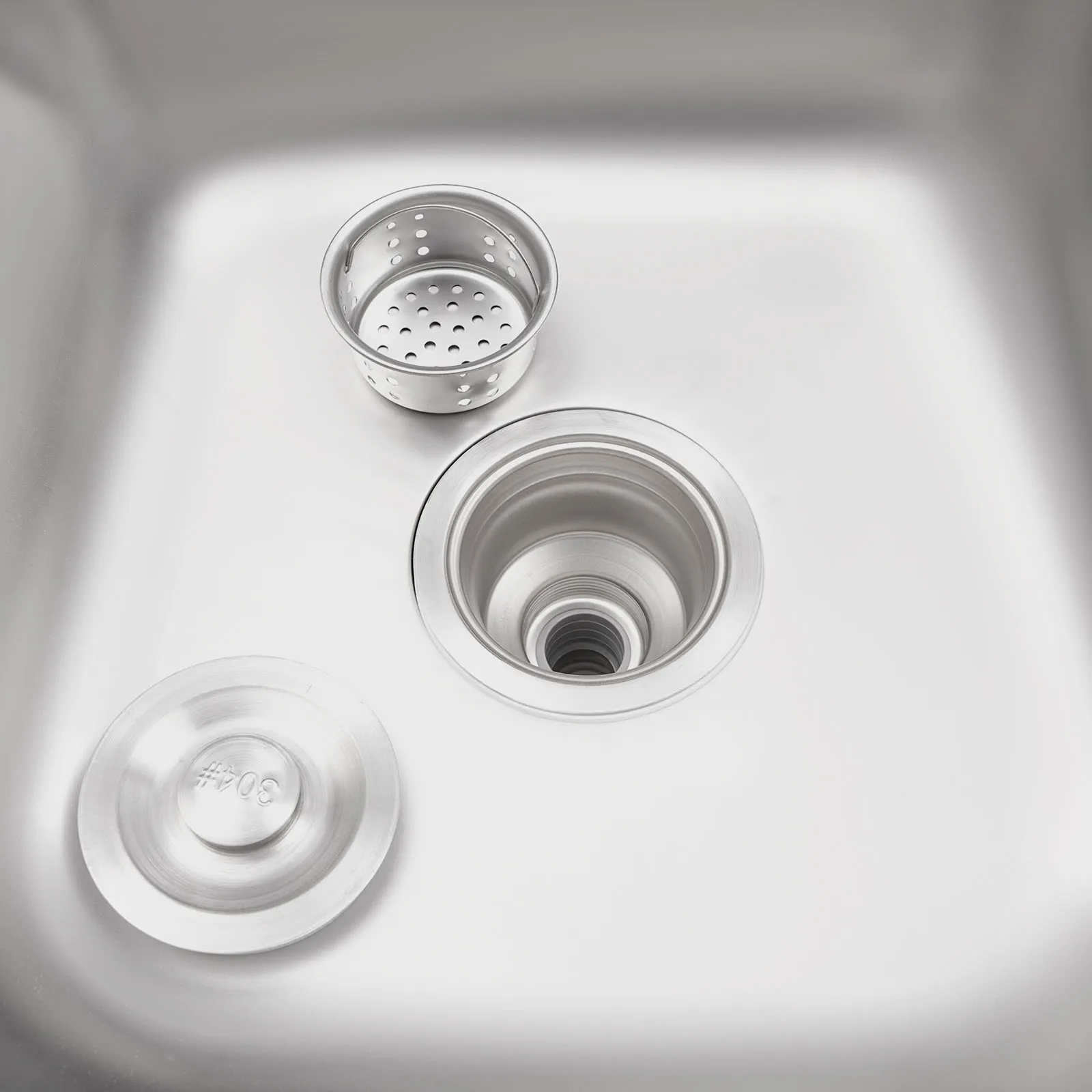 حوض تجاري من الفولاذ المقاوم للصدأ، حوض المطبخ المزدوج قائم بذاته، مع أنابيب مخرج رف التخزين