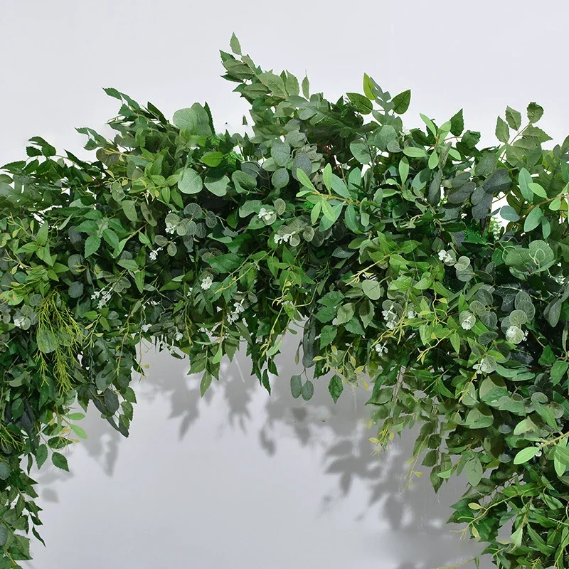 New Wedding Circle Arch Decoration Artificial Green Plant Flower Row Forest Wedding Backdrop Decoration Greenery Flower Runner