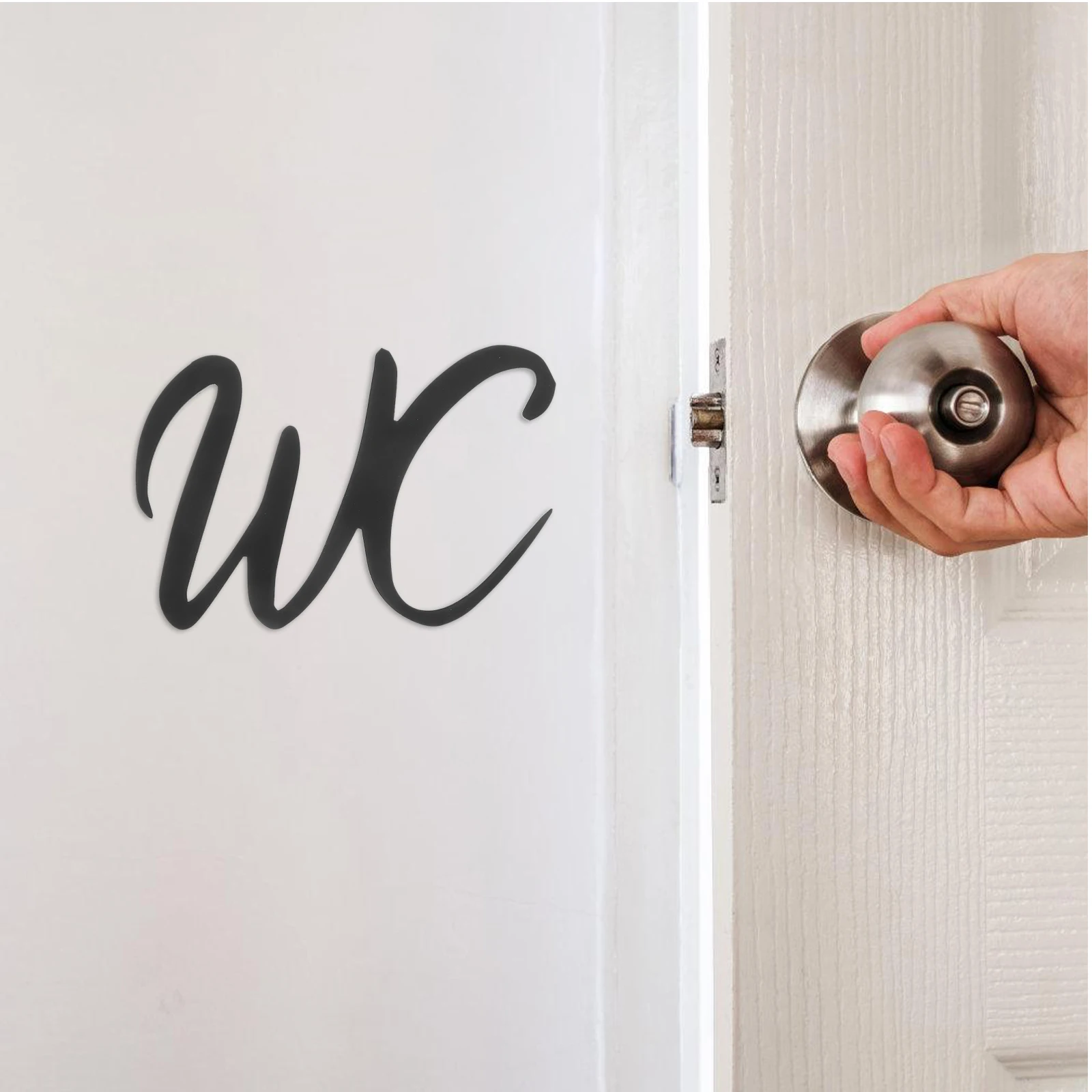 

Toilet Door Sign Bathroom Signs for Home Indoor Supply Iron Adhesive Men Women Restroom
