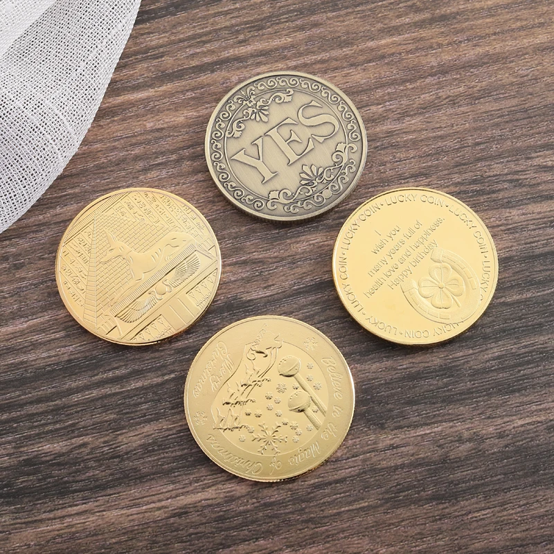 نعم أو لا تذكارية عملة تذكارية عملات غير عملة لعبة الدعامة تحدي عملات عيد الميلاد المجموعة #5