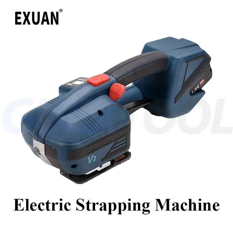 

V2 Electric Strapping Machine For 11-16mm PET/PP Strap Portable Automatic Packaging Tool Hot Melting Baler Digital Display