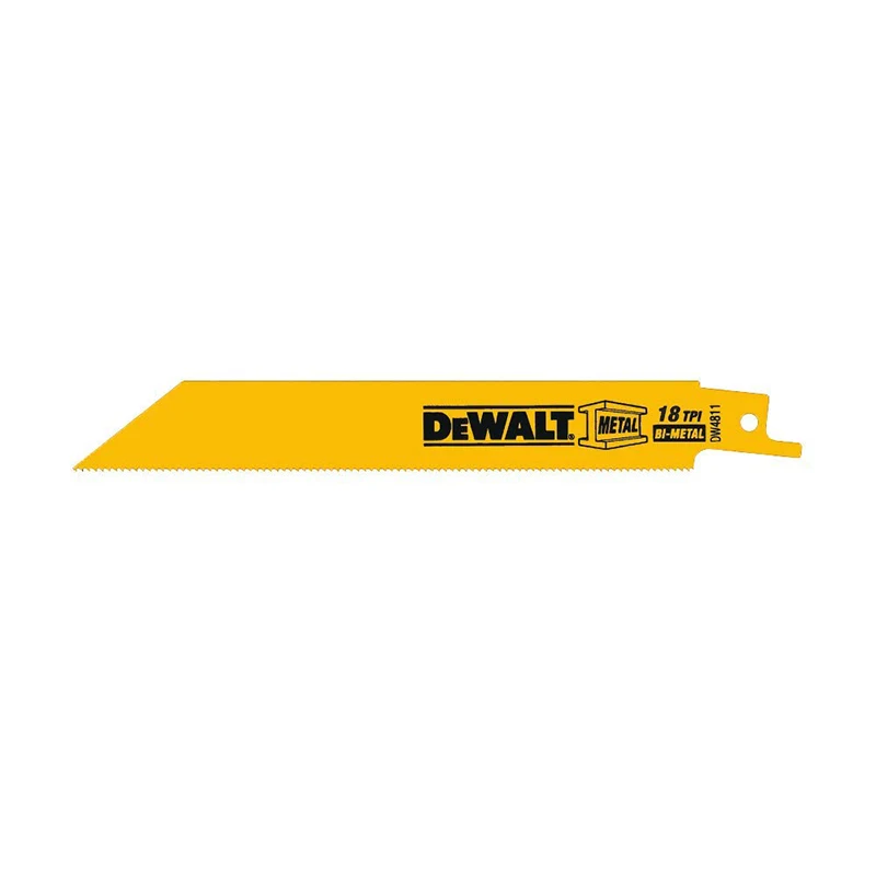 DEWALT DW4811 Reciprocating Saw Blades Bi-Metal 6-Inch 18 TPI Metal Cable Steel Pipe Aluminum Cutting Saw Blades 5-Pack