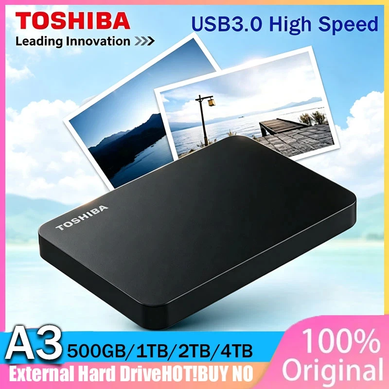 Toshiba A3 Upgrade Black Canvio Base External Hard Drive 500GB 1TB 2TB USB 3.0 Mechanical Disco Rigido Preto for Desktop Laptop