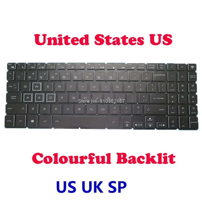 

Laptop US UK SP Keyboard For Gigabyte For AORUS 15-SA 15-WA 15-XA AORUS 15-SA-7UK0250W English United Kingdom Colourful Backlit