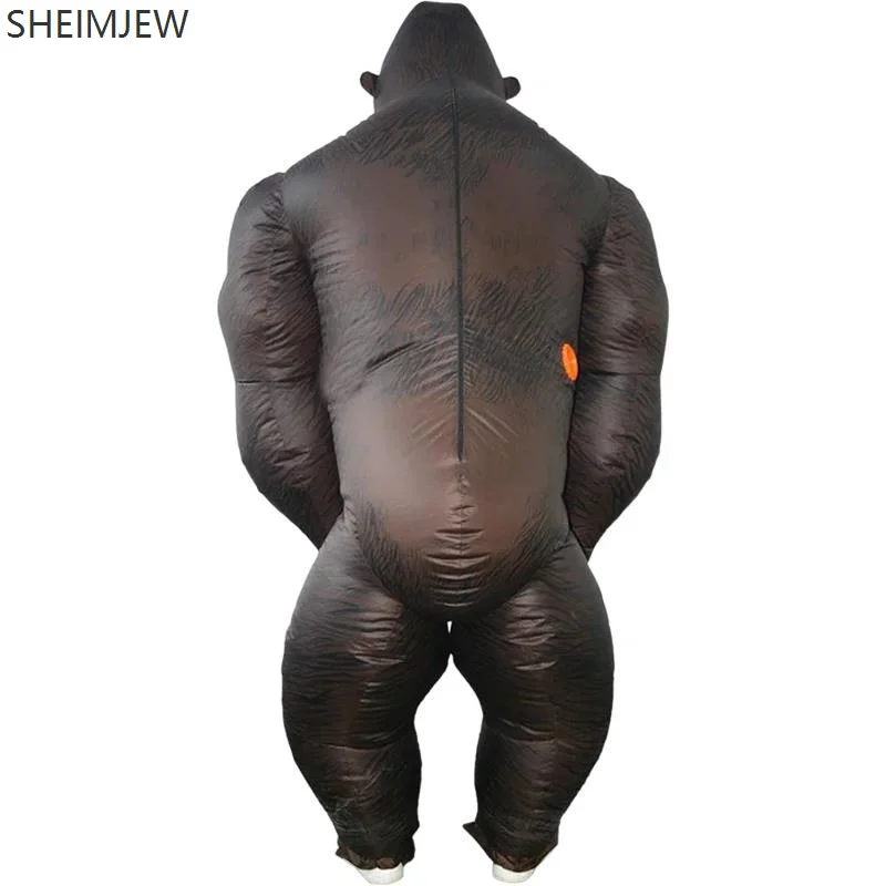 Kids Adult Gorilla Cosplay Inflatable Costume Halloween Party Role Play Mascot Carnival Chimpanzee Stage Performance Fancy Dress