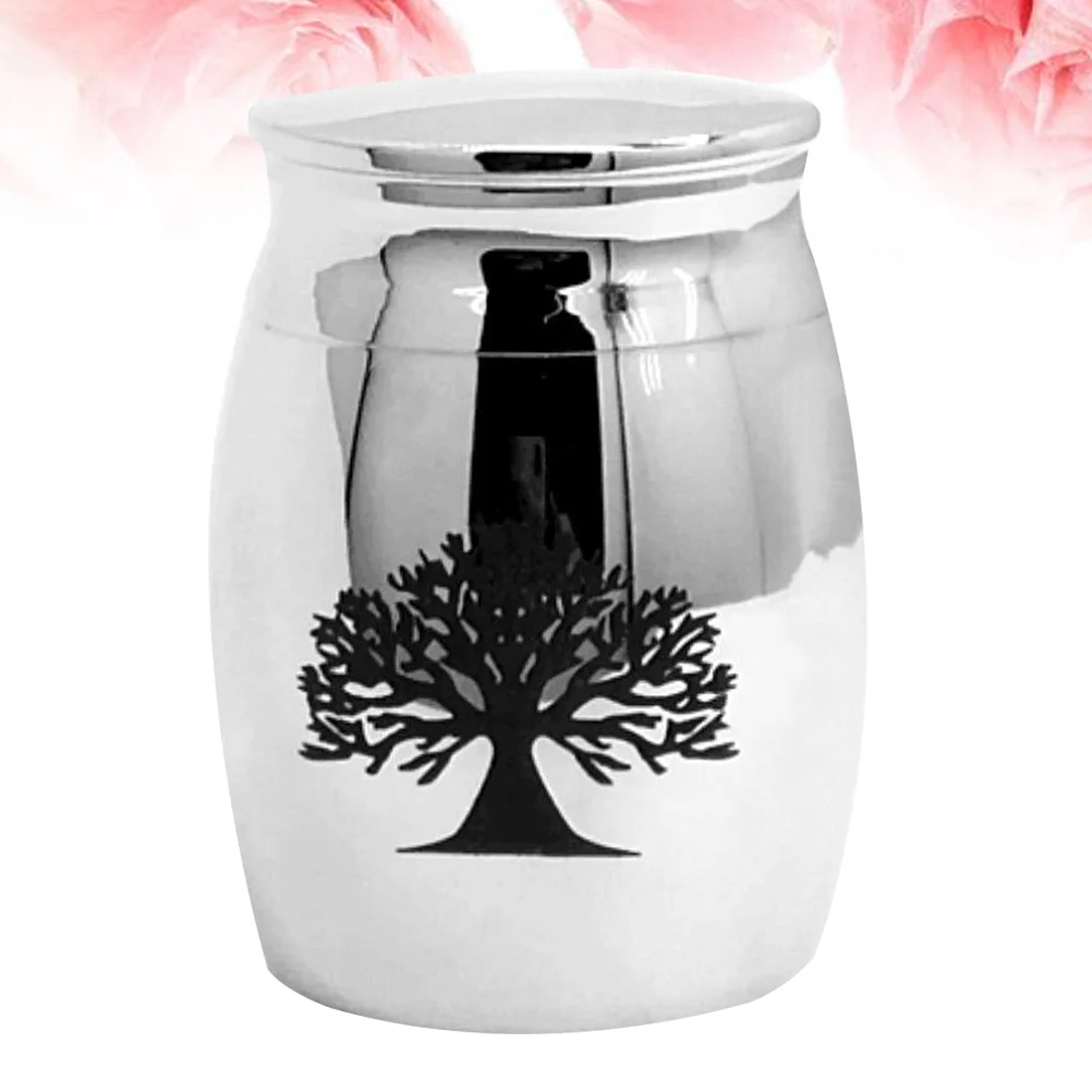 

Small Urn for Ashes Funeral Casket Commemorate Decorative Stainless Steel Cinerary