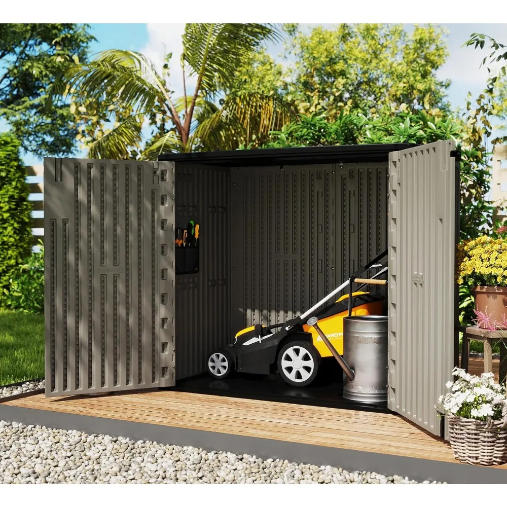 

37 Cu.ft Outdoor Storage Shed with Floor HDPE Double-Wall Resin Sheds Outdoor Storage, Lockable Weatherproof, Customized