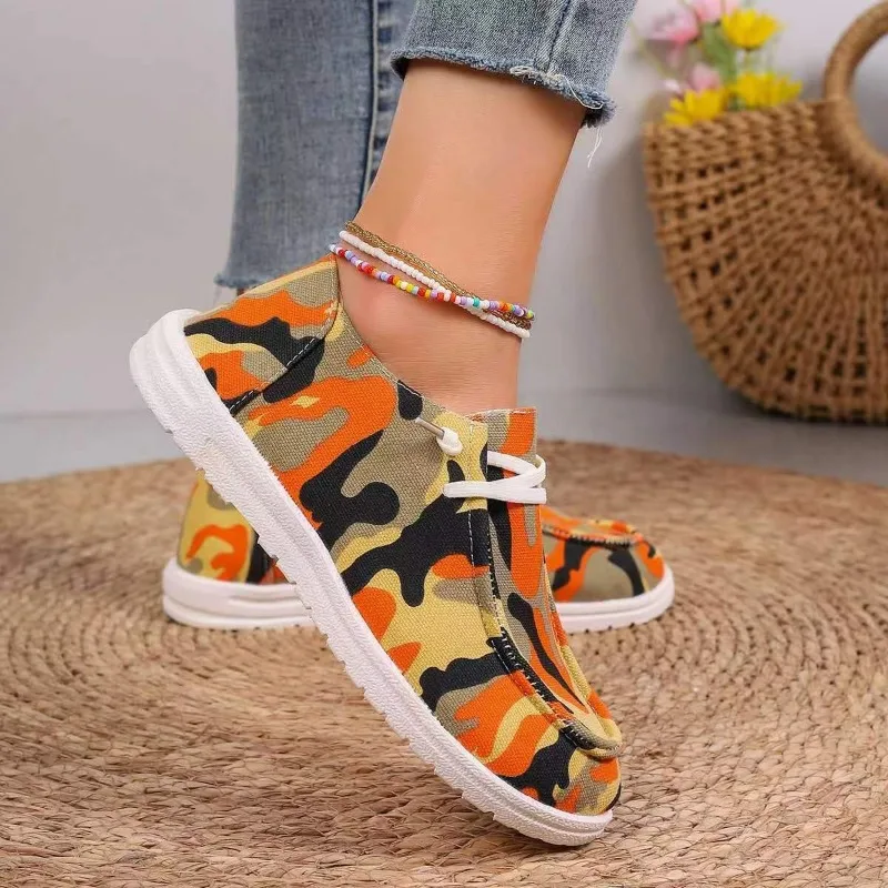 Thick Canvas Woman Flats Slip-on Mujer Zapatillas Ladies Loafers 2022 Autumn New Ultralight Lazy Boat Shoes Casual Sneakers